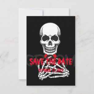 Schwarz-weißer ROTER HALLER SKULL SAVE THE DATE
