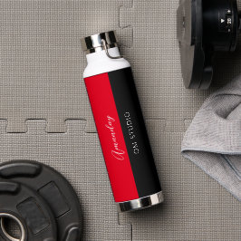 Schwarz-weißer Roter Logo-Name Makeup Artist Trinkflasche