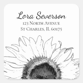 Schwarz-weißer Rücksendeadresse Umschlag Aufkleber