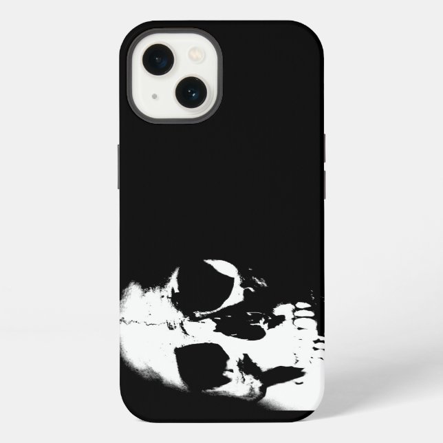 Schwarz & Weißer Schädel iPhone Hülle (Rückseite)