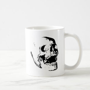 Schwarz-weißer Schädel Kaffeetasse