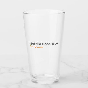 Schwarz-weißer Schlichter Minimalistischer Name hi Glas