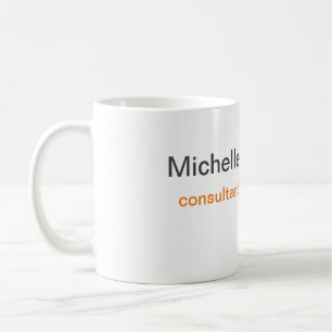 Schwarz-weißer Schlichter Minimalistischer Name hi Kaffeetasse