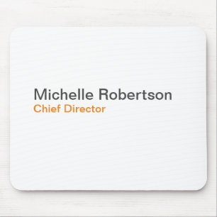 Schwarz-weißer Schlichter Minimalistischer Name hi Mousepad