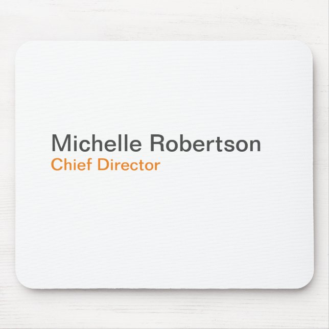 Schwarz-weißer Schlichter Minimalistischer Name hi Mousepad (Vorne)