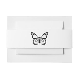 Schwarz-Weißer Schmetterling Einladungsbanderole