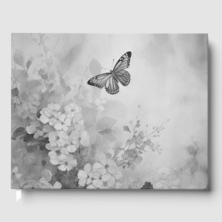 Schwarz-Weißer Schmetterling Gästebuch
