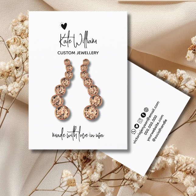 Schwarz-weißer Schmuckkarton Visitenkarte (Von Creator hochgeladen)