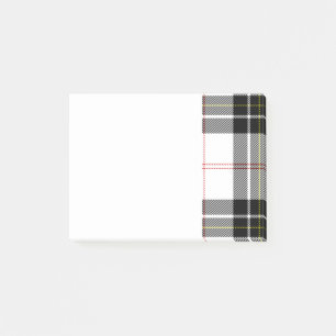 Schwarz-weißer schottischer Clan MacPherson Tartan Post-it Klebezettel