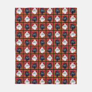 Schwarz-weißer schottischer Terrier Scottie Dog De Fleecedecke