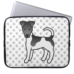 Schwarz-weißer Smooth-Fox-Terrier-Cartoon-Hund Laptopschutzhülle