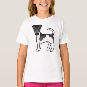 Schwarz-weißer Smooth-Fox-Terrier-Cartoon-Hund T-Shirt