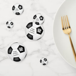 Schwarz-weißer SportGeburtstagsfußball Konfetti
