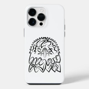 Schwarz-weißer Stammesadler iPhone 14 Pro Max Hülle
