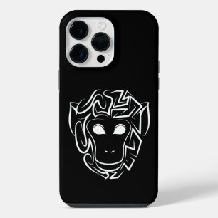 Schwarz-weißer Stammesaffe iPhone 14 Pro Max Hülle