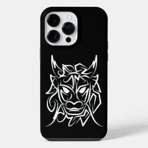 Schwarz-weißer Stammesdrache iPhone 14 Pro Max Hülle