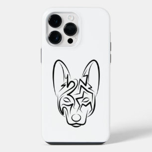 Schwarz-weißer Stammeshund iPhone 14 Pro Max Hülle