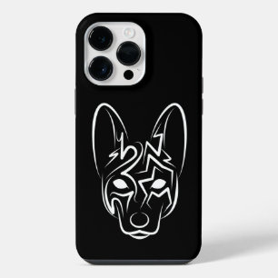 Schwarz-weißer Stammeshund iPhone 14 Pro Max Hülle