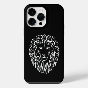 Schwarz-weißer Stammeslöwe iPhone 14 Pro Max Hülle