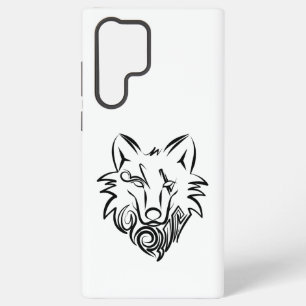 Schwarz-weißer Stammeswolf Samsung Galaxy Hülle