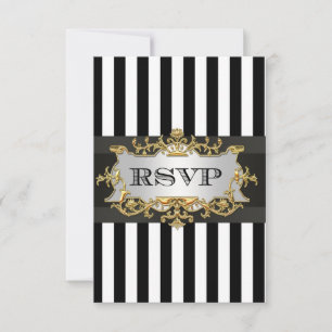 Schwarz-weißer Streifen UAWG 1 RSVP Karte