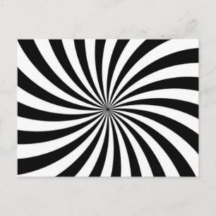 Schwarz-weißer Swirbel der optischen Illusion Postkarte