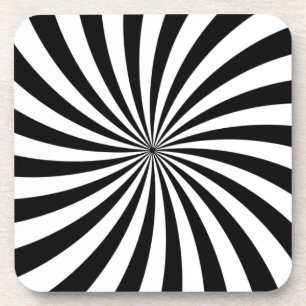 Schwarz-weißer Swirbel der optischen Illusion Untersetzer