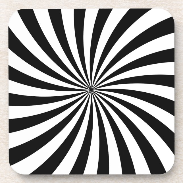 Schwarz-weißer Swirbel der optischen Illusion Untersetzer (Vorderseite)