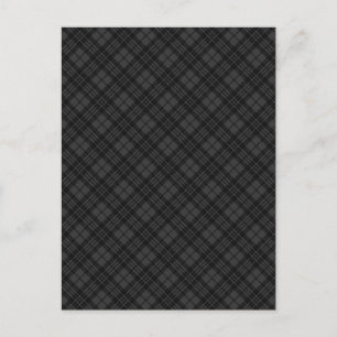 Schwarz-weißer Tartan-Karo-Winter-Weihnachtsmuster Postkarte