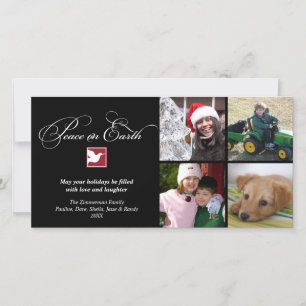 Schwarz-weißer Taubenurlaub Weltfrieden Gruß Feiertagskarte