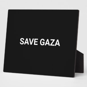 Schwarz-weißer Text aus Gaza auf Minimalismus gere Fotoplatte