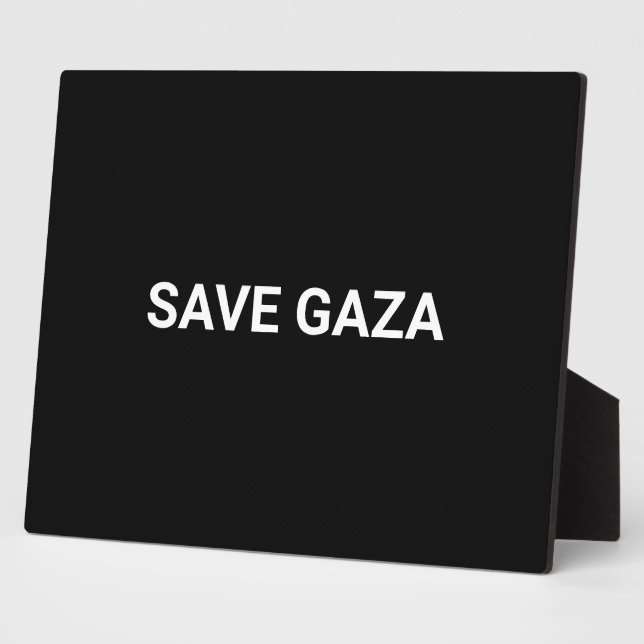 Schwarz-weißer Text aus Gaza auf Minimalismus gere Fotoplatte (Seite)