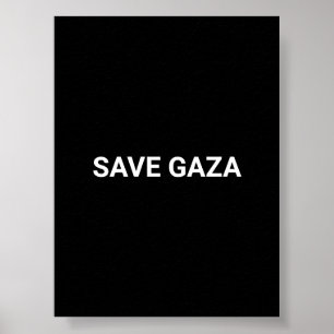 Schwarz-weißer Text aus Gaza auf Minimalismus gere Poster