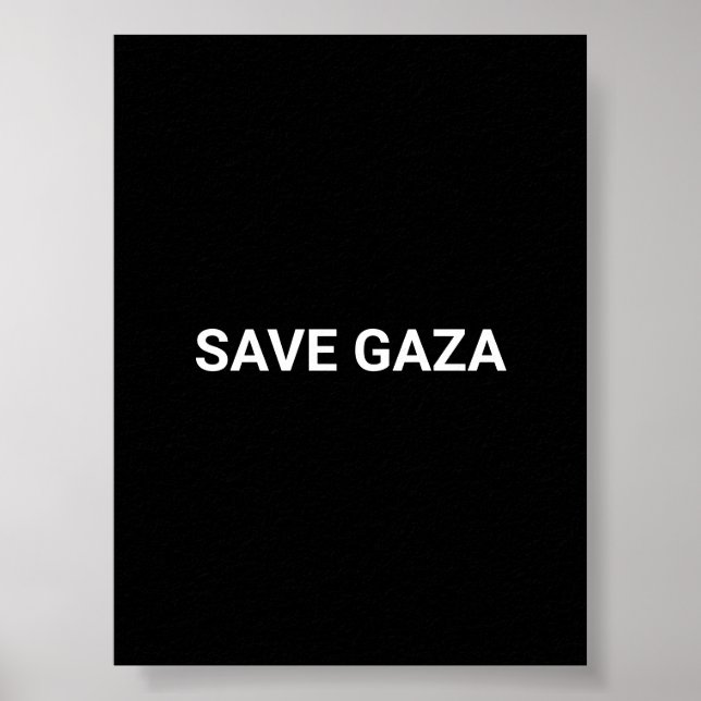 Schwarz-weißer Text aus Gaza auf Minimalismus gere Poster (Vorne)