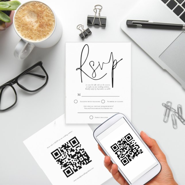 Schwarz-weißer Text QR Code Hochzeitsszenario (Von Creator hochgeladen)