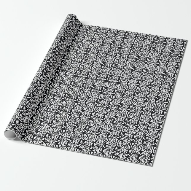 Schwarz-weißer Textilstoff. Geschenkpapier (Ungerollt)
