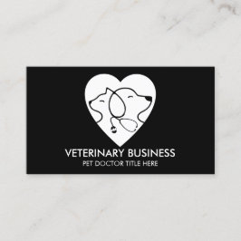 Schwarz-weißer Tierarzt Visitenkarte