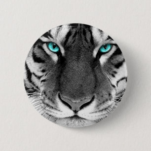 Schwarz-weißer Tiger Button
