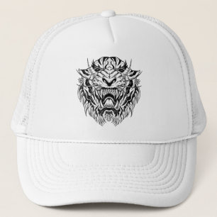 Schwarz-weißer Tiger Truckerkappe