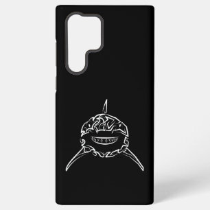 Schwarz-weißer tribaler Weißer Hai Samsung Galaxy Hülle