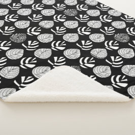 Schwarz-weißer Übergang von Leaf zu Fisch Sherpadecke