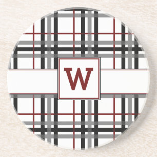 Schwarz-weißer und Karierter SandsteinUntersetzer Getränkeuntersetzer