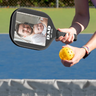 Schwarz Weißer Vater Gegründet Fette Foto Pickleball Schläger
