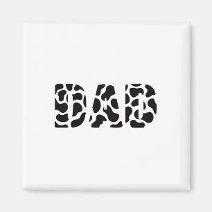 Schwarz-weißer Vater Kuh Print Cowboy Animal Muste Magnet