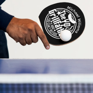 Schwarz-weißer Vater Personalisiert GRILLEN Grillv Tischtennis Schläger