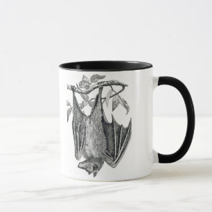 Schwarz-weißer Vintage-Hängebat-Becher Tasse