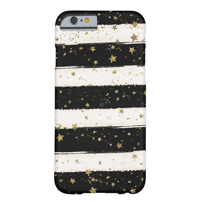 Schwarz-weißer Watercolor Stripes Case-Mate iPhone Hülle (Rückseite)