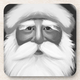 Schwarz-weißer Weihnachtsmann Getränkeuntersetzer