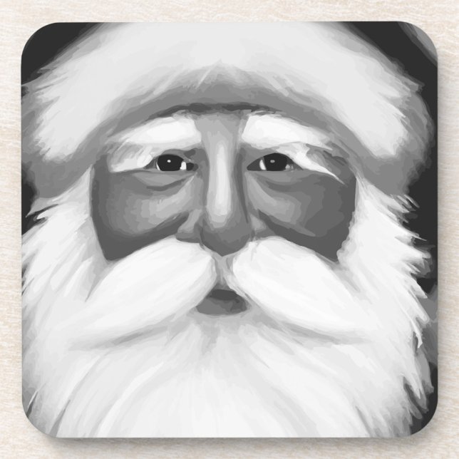 Schwarz-weißer Weihnachtsmann  Getränkeuntersetzer (Von Creator hochgeladen)