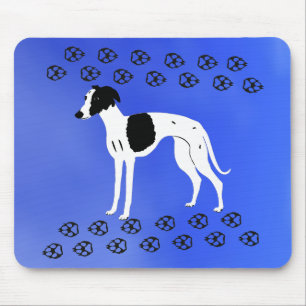Schwarz-weißer Whippet-Hund Mousepad